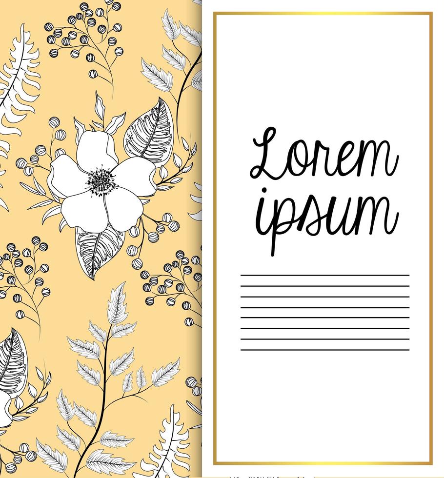 bloemen wenskaartsjabloon vector