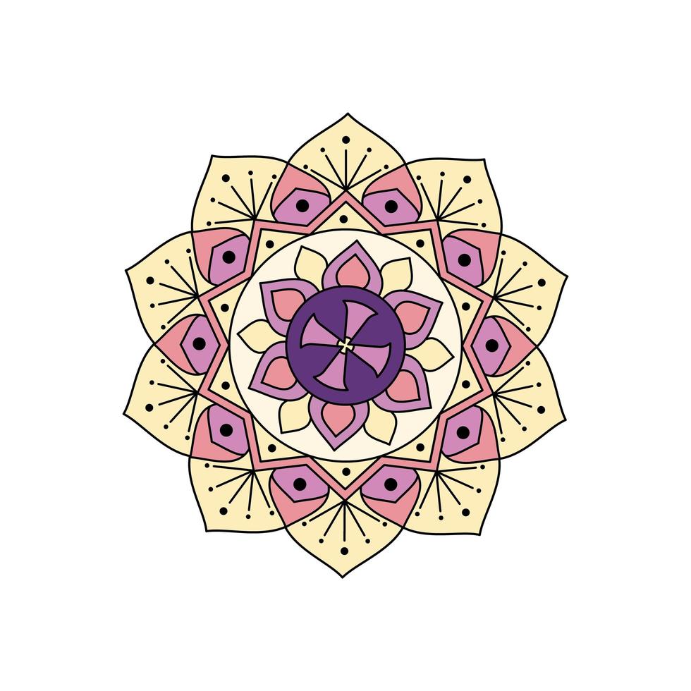 Indiase kleurrijke pastel mandala vector