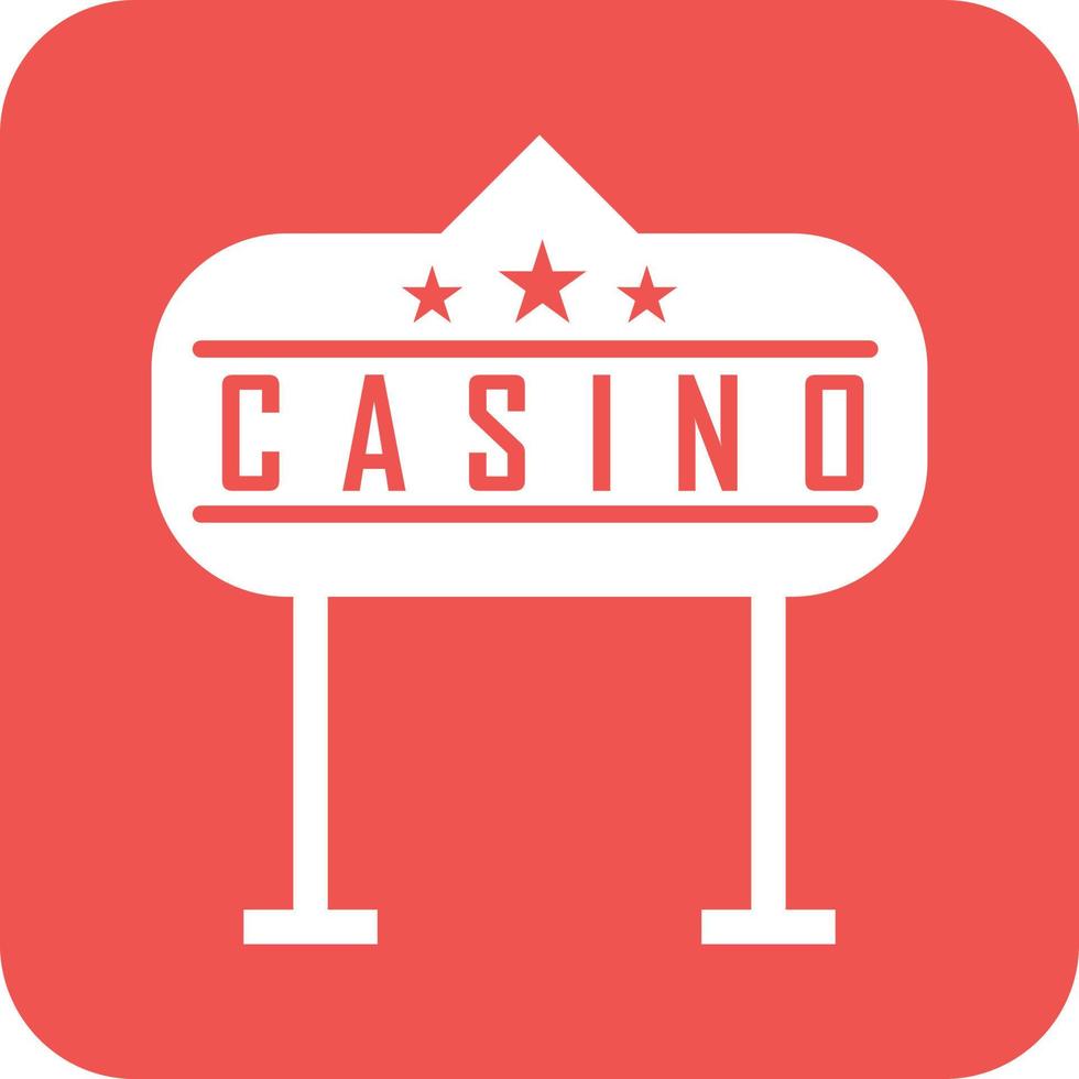 casino teken glyph ronde achtergrond icoon vector