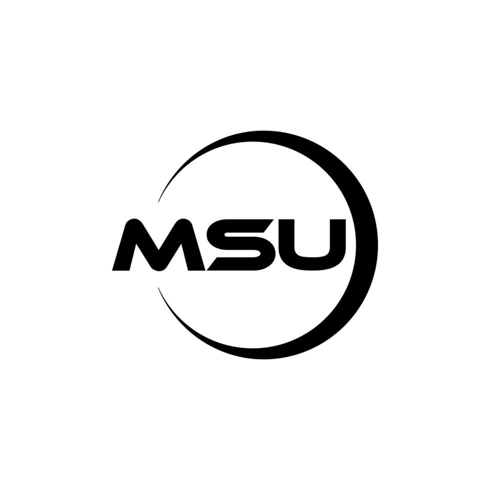 msu brief logo ontwerp in illustratie. vector logo, schoonschrift ontwerpen voor logo, poster, uitnodiging, enz.