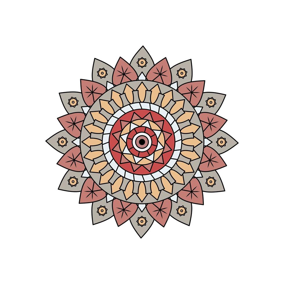 mandala grijs en oranje ontwerp vector