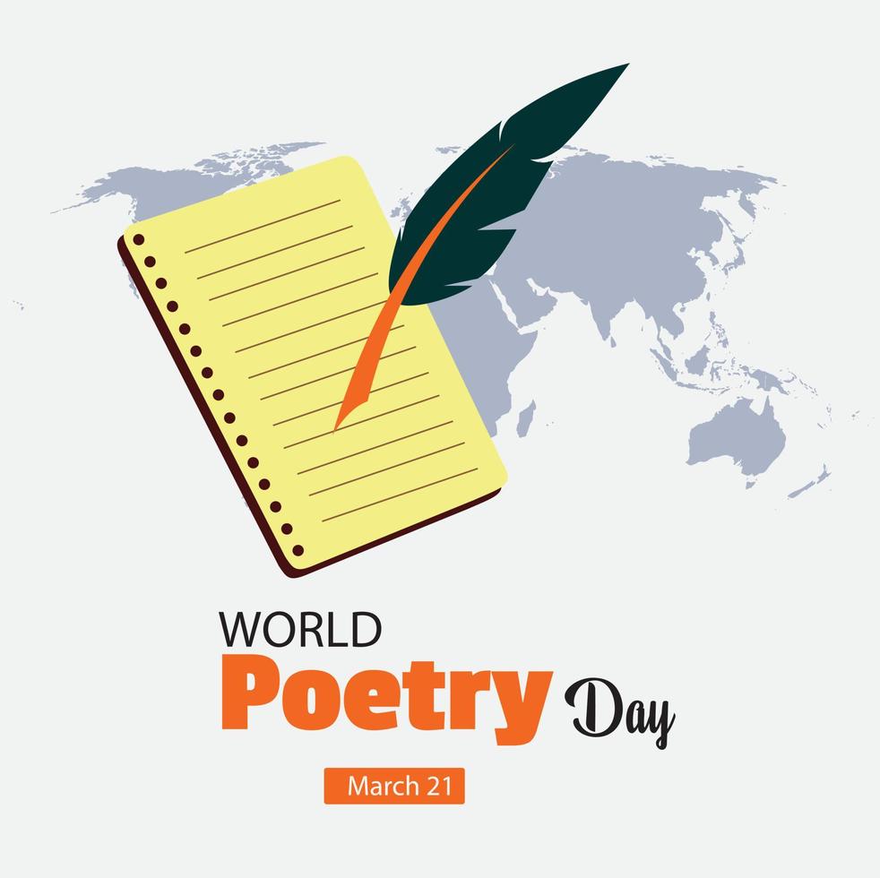 wereld poëzie dag, maart 21. vector illustratie. gemakkelijk en elegant ontwerp