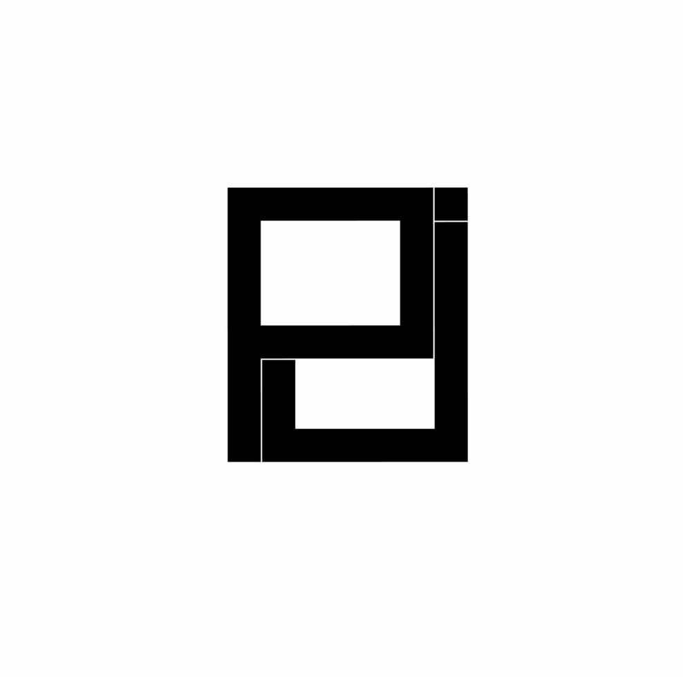 pj jp p j eerste brief logo geïsoleerd Aan wit achtergrond vector