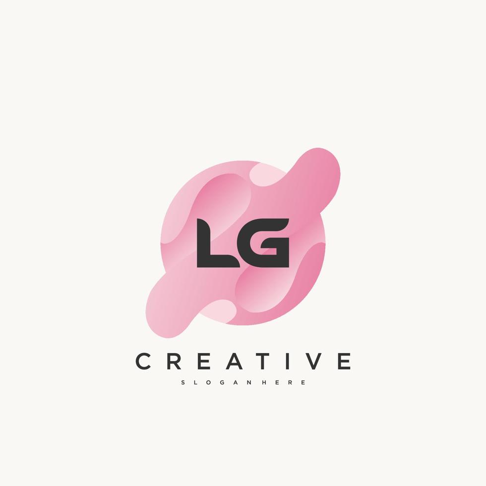 lg eerste brief kleurrijk logo icoon ontwerp sjabloon elementen vector