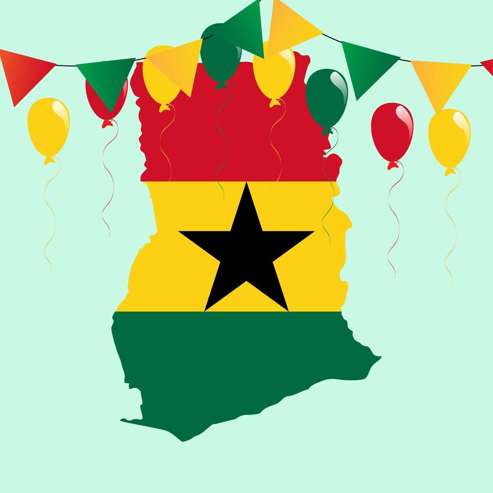 kaart en vlag van ghana vector
