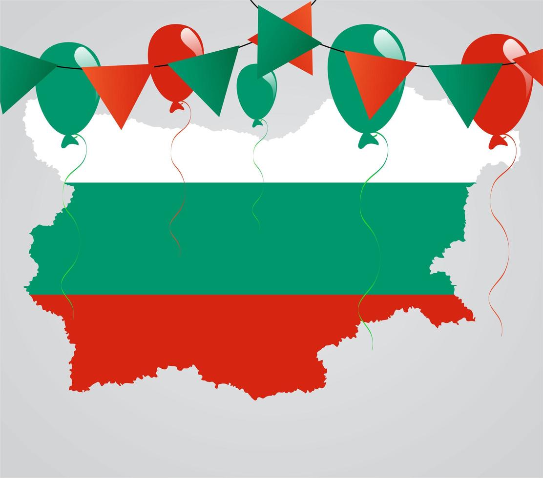 Bulgaarse kaart en vlag vector