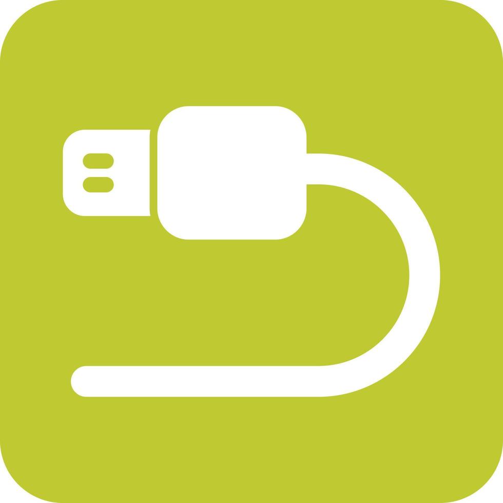 USB kabel glyph ronde achtergrond icoon vector