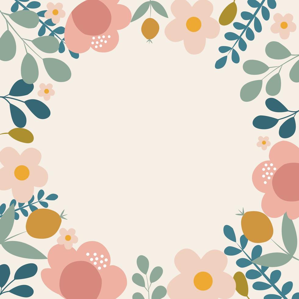 doodle achtergrond met bloemen vector