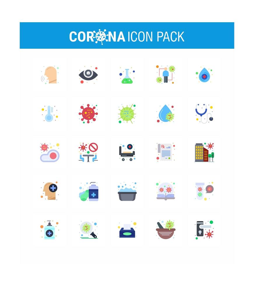 coronavirus plat ontwerp pictogramserie vector