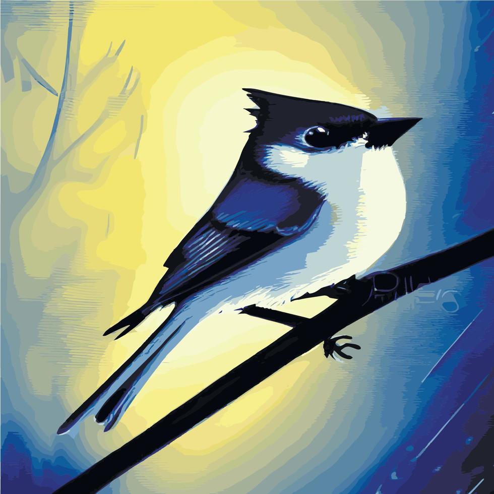 vector realistisch gedetailleerd vector illustratie winter vogelstand takken. winter ontwerp elementen kerstmis, vakantie. zittend Afdeling. winter achtergrond. boom Afdeling zonder bladeren met vliegend vogels.