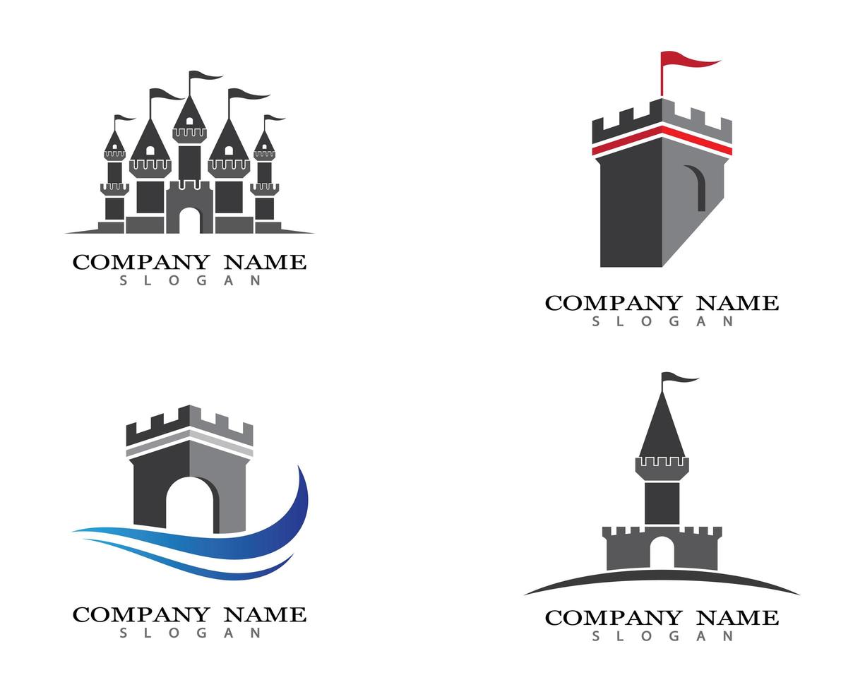 kasteel logo afbeeldingen instellen vector