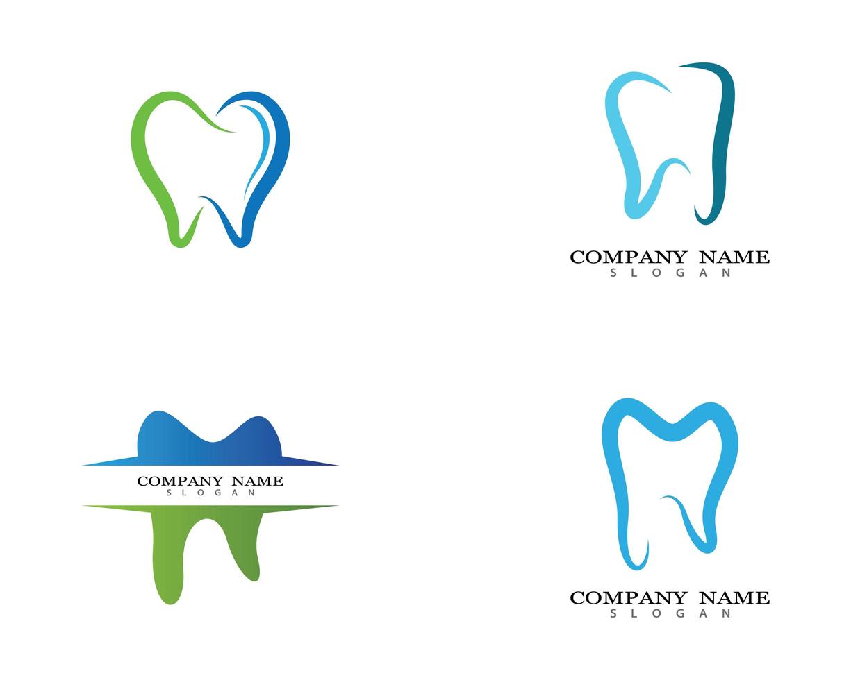 tandheelkundige logo afbeeldingen instellen vector