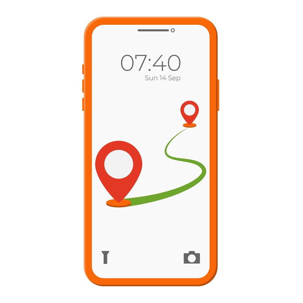 smartphone met pin-aanwijzer vector