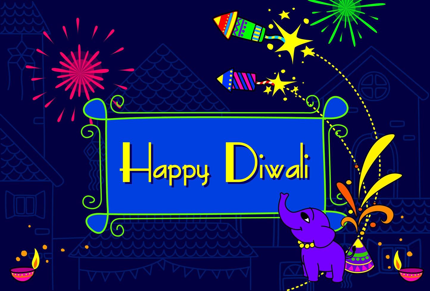 Indiase diwali festival behang vector