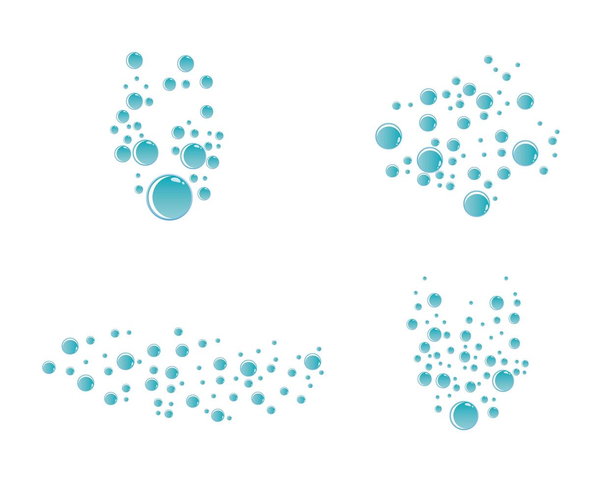 set van bubbels waterafbeeldingen vector