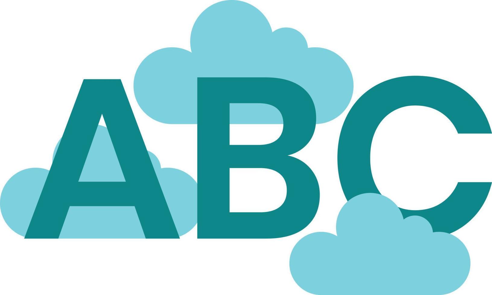 brieven abc drijvend in de wolken illustratie in minimaal stijl vector