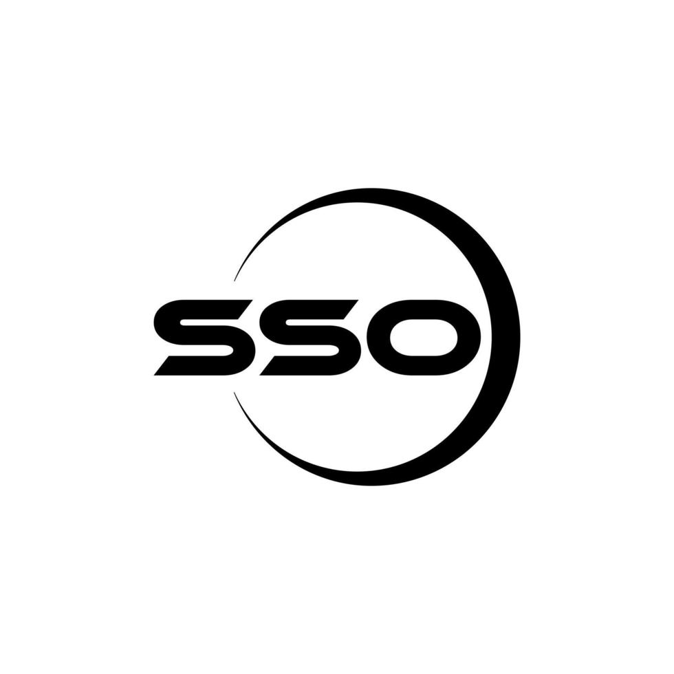 sso brief logo ontwerp met wit achtergrond in illustrator. vector logo, schoonschrift ontwerpen voor logo, poster, uitnodiging, enz.