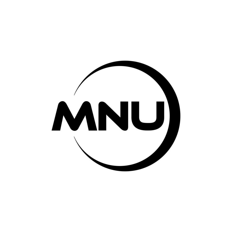 mnu brief logo ontwerp in illustratie. vector logo, schoonschrift ontwerpen voor logo, poster, uitnodiging, enz.