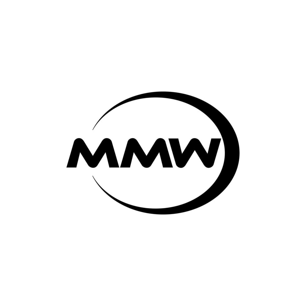 mmw brief logo ontwerp in illustratie. vector logo, schoonschrift ontwerpen voor logo, poster, uitnodiging, enz.