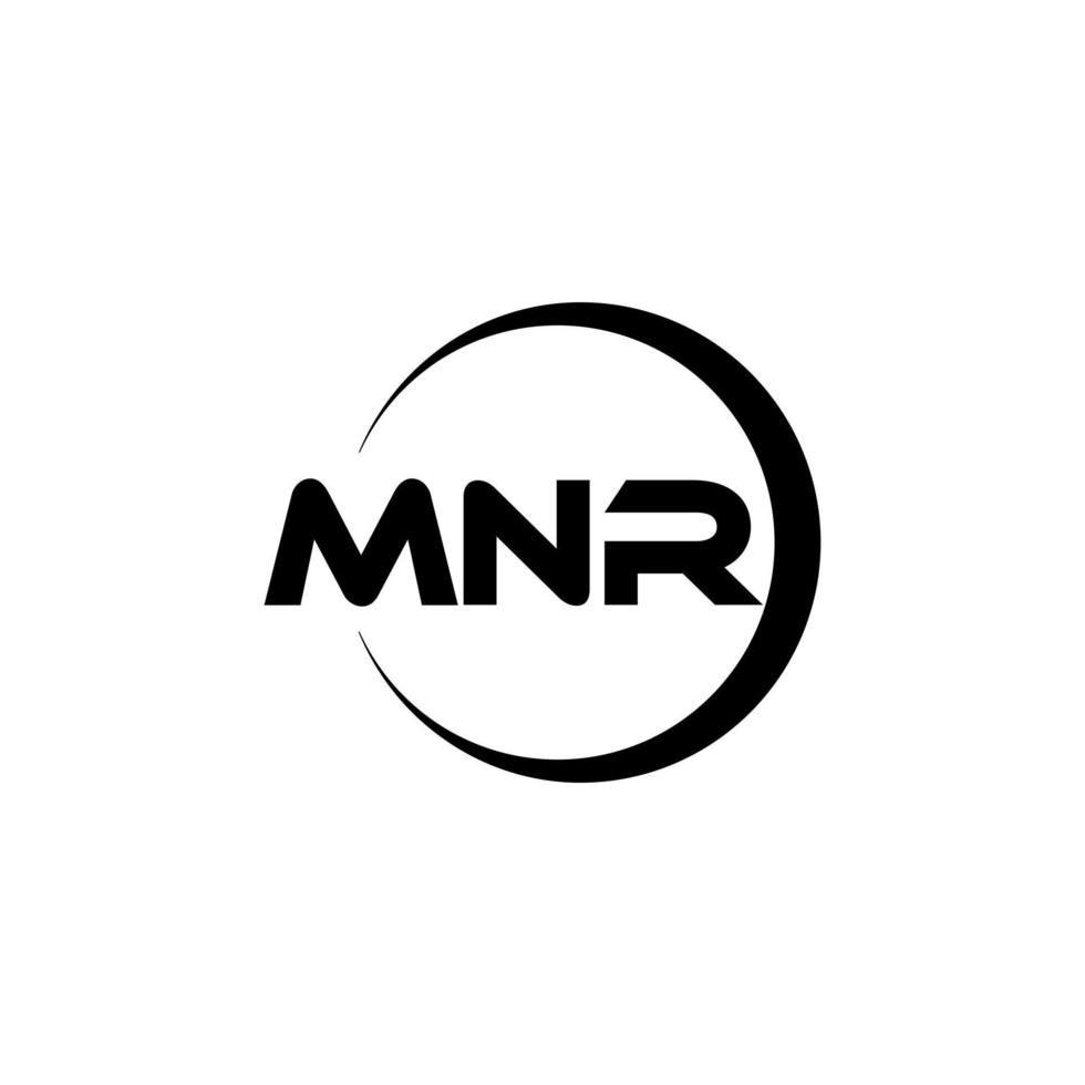 mnr brief logo ontwerp in illustratie. vector logo, schoonschrift ontwerpen voor logo, poster, uitnodiging, enz.