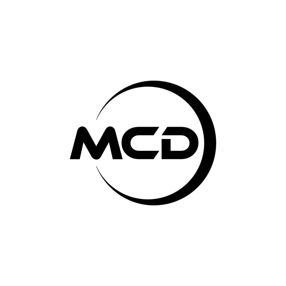 mcd brief logo ontwerp in illustratie. vector logo, schoonschrift ontwerpen voor logo, poster, uitnodiging, enz.