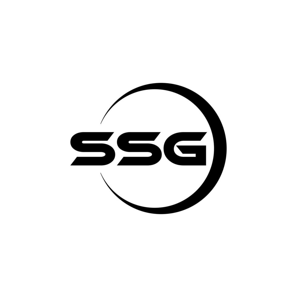 ssg brief logo ontwerp met wit achtergrond in illustrator. vector logo, schoonschrift ontwerpen voor logo, poster, uitnodiging, enz.