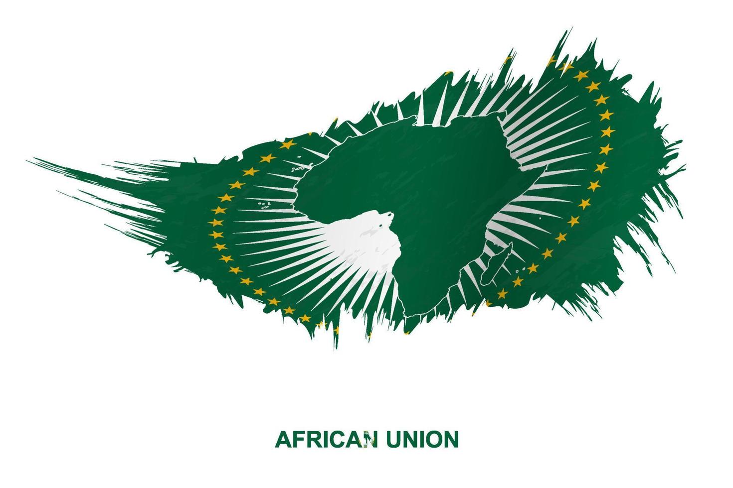 vlag van Afrikaanse unie in grunge stijl met golvend effect. vector