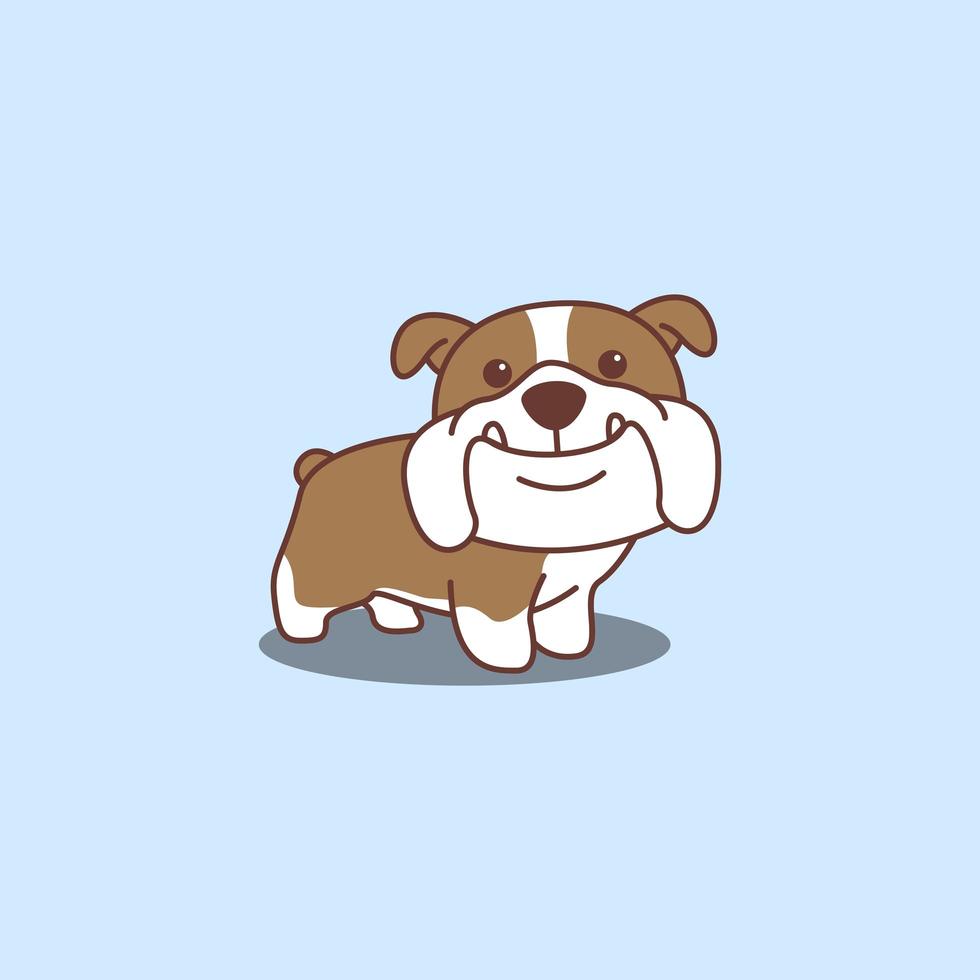 schattig engels bulldog cartoon icoon vector
