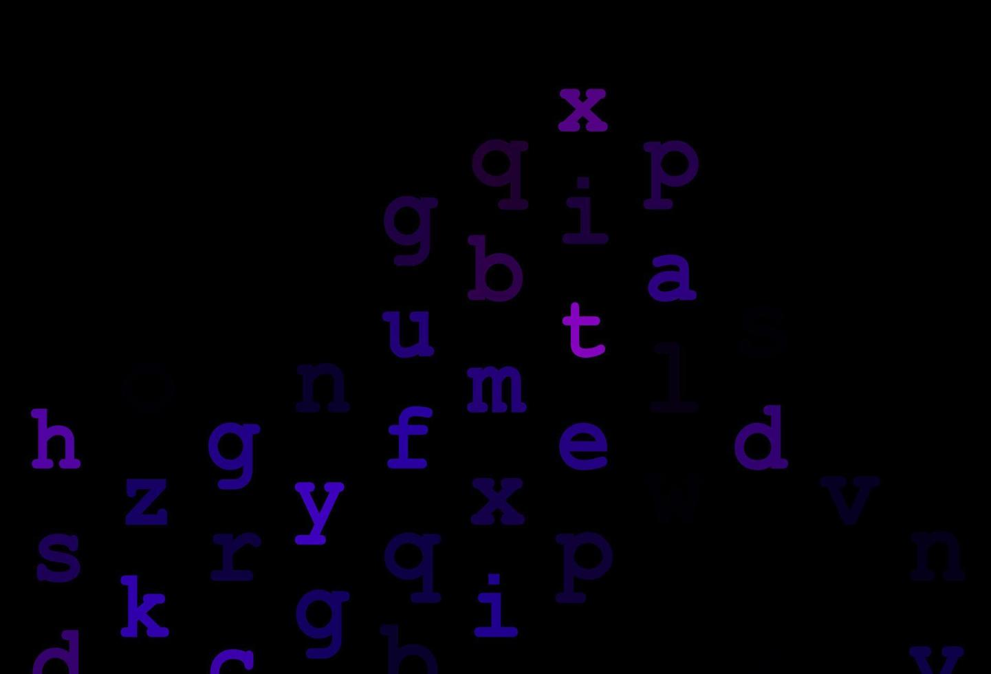 donker paarse vector sjabloon met geïsoleerde letters.