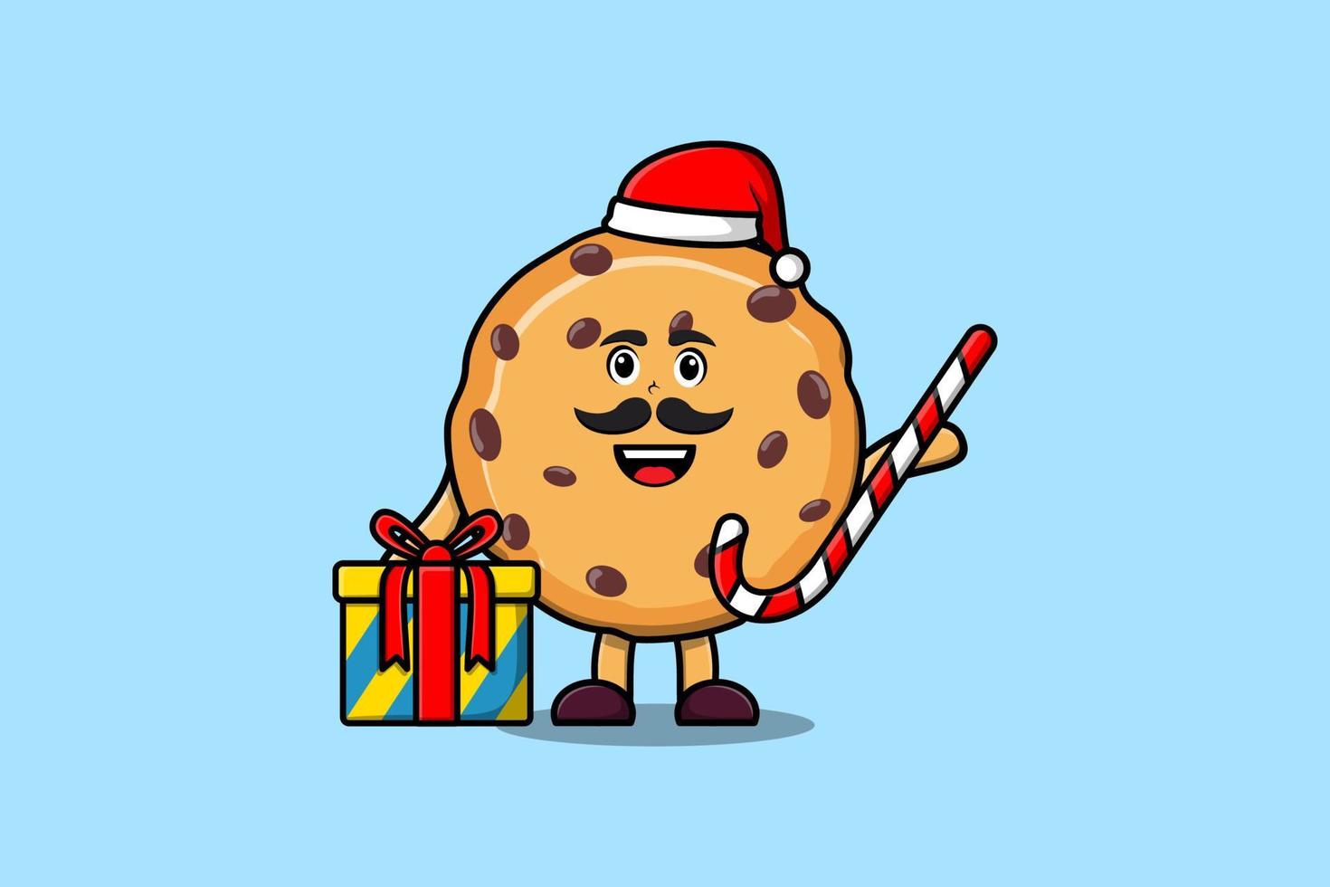 tekenfilm biscuits de kerstman clausule brengen snoep riet vector