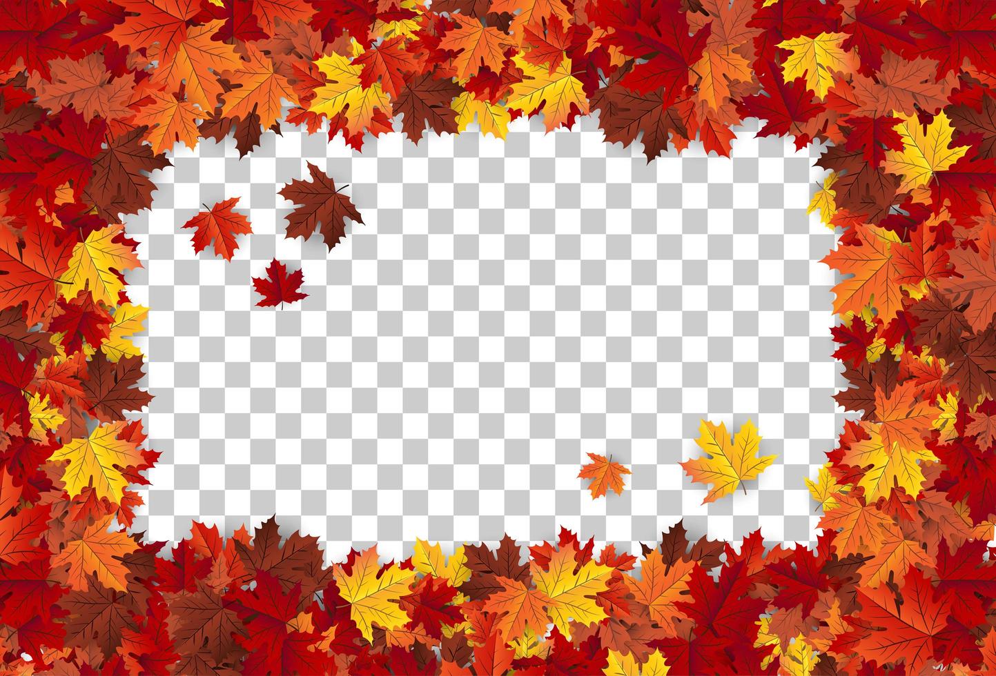 esdoornblad herfst frame achtergrond vector