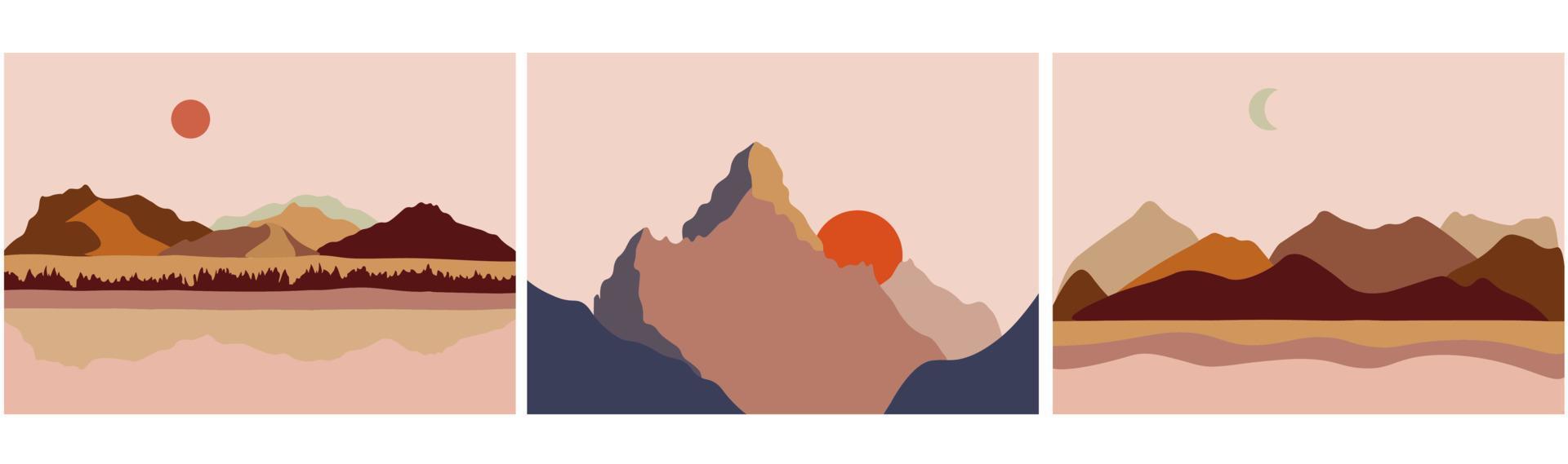 Japans landschap kunst achtergrond. abstract berg banier ontwerp sjabloon vector