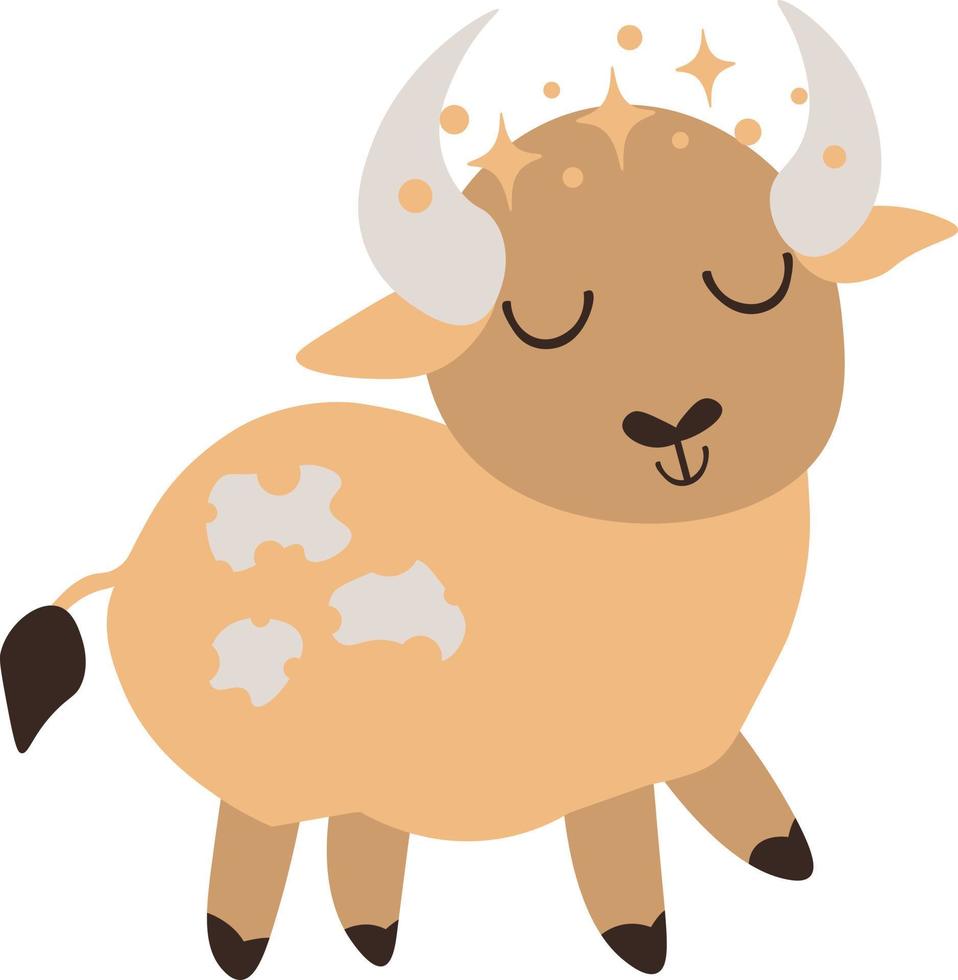 kinderen horoscoop icoon. kinderen dierenriem. dierenriem teken Stier illustratie. astrologisch horoscoop symbool karakter voor kinderen. vector illustratie geïsoleerd Aan een wit achtergrond.