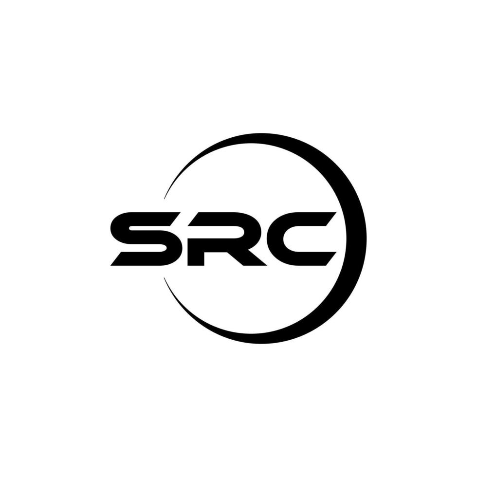 src brief logo ontwerp met wit achtergrond in illustrator. vector logo, schoonschrift ontwerpen voor logo, poster, uitnodiging, enz.