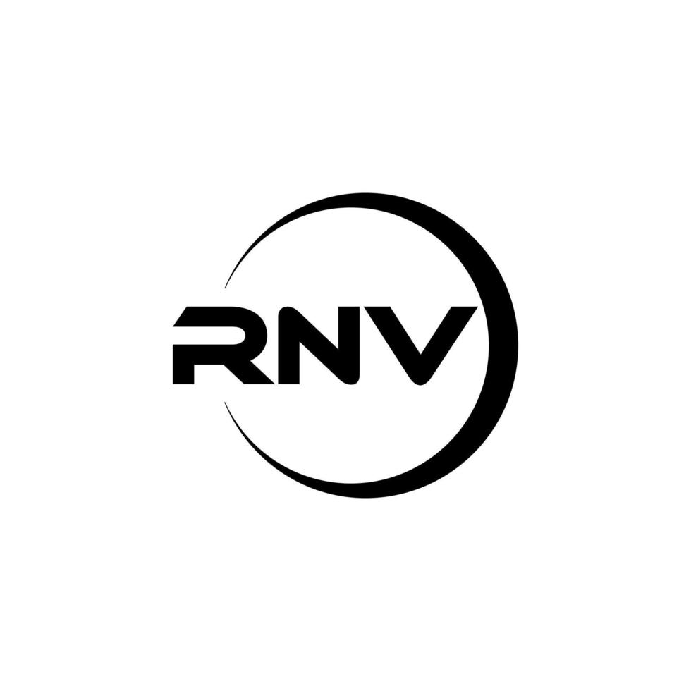 rnv brief logo ontwerp in illustratie. vector logo, schoonschrift ontwerpen voor logo, poster, uitnodiging, enz.