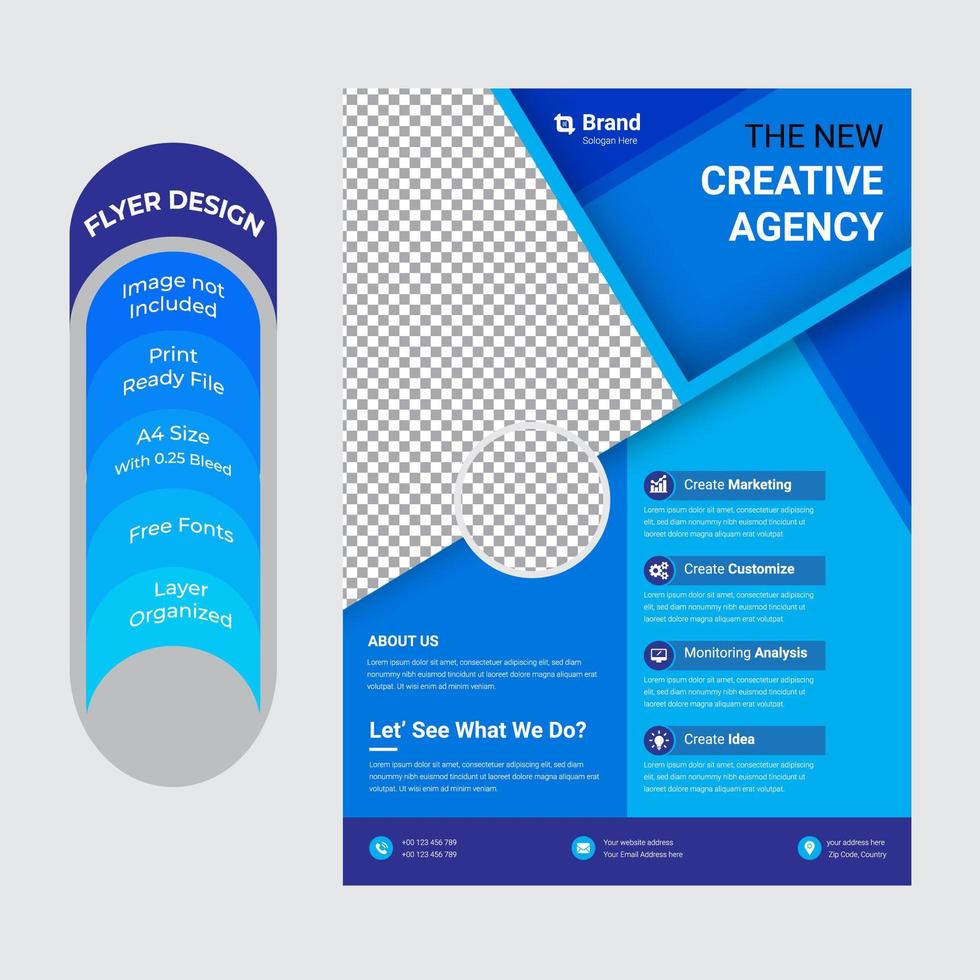 corporate blauwe zakelijke flyer sjabloonontwerp vector