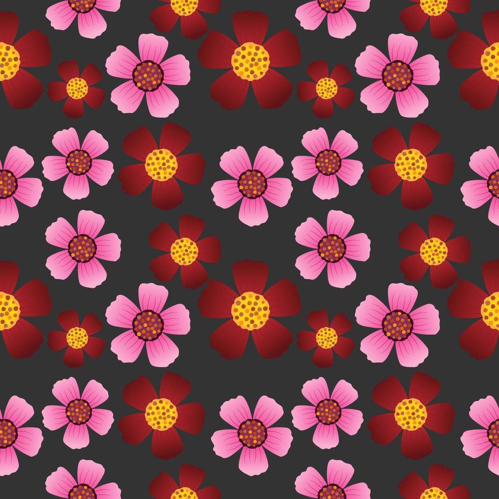 rode en roze bloemen texturen naadloze patroon. vector