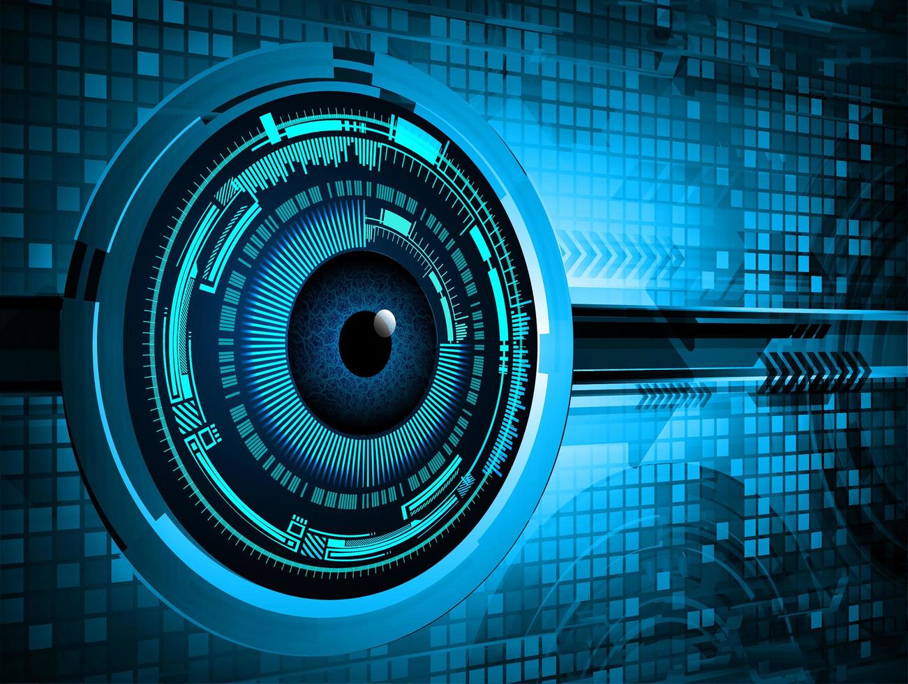 blauw oog cyber circuit toekomstig technologieconcept vector