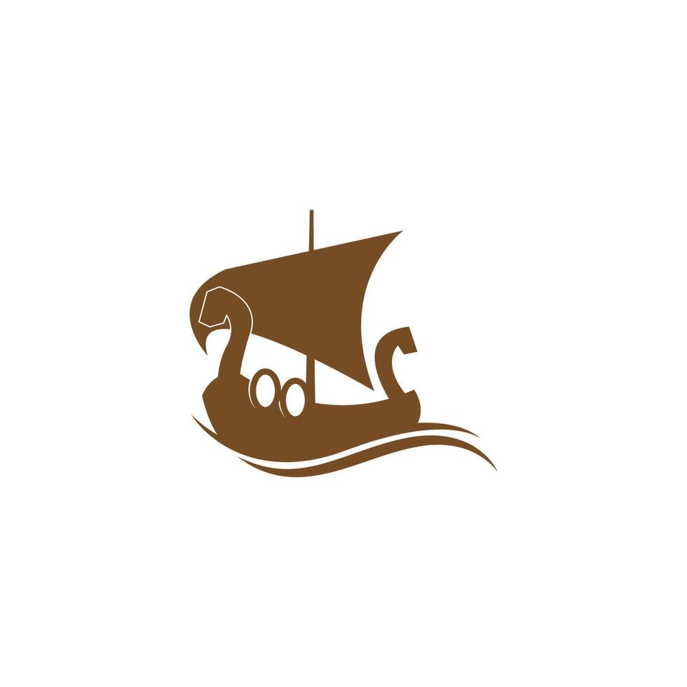 viking schip icoon logo ontwerp illustratie vector