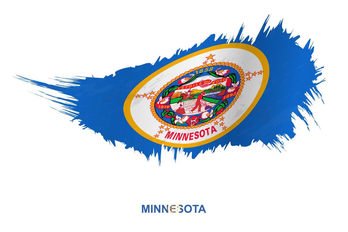 vlag van Minnesota staat in grunge stijl met golvend effect. vector
