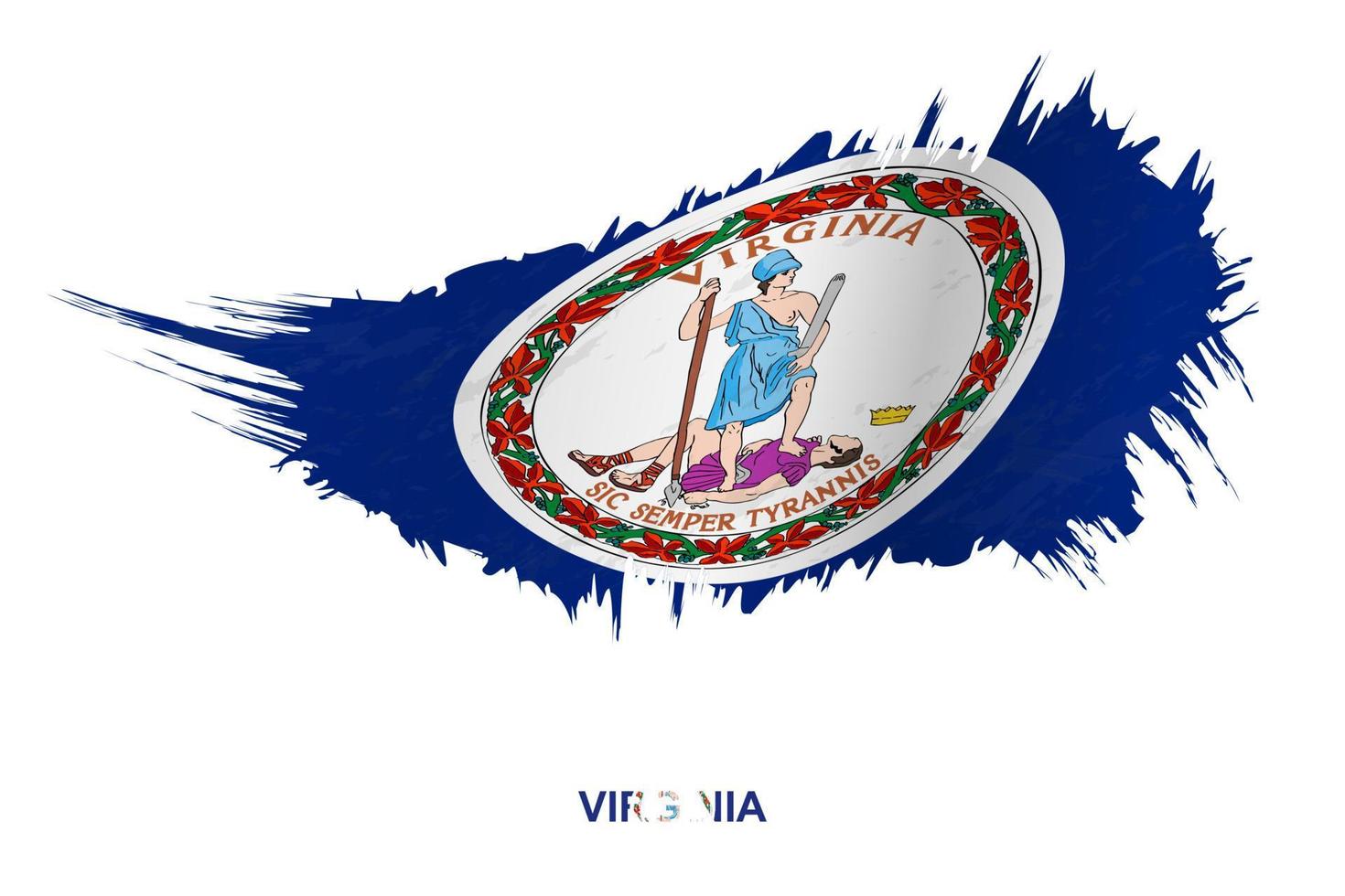 vlag van Virginia staat in grunge stijl met golvend effect. vector