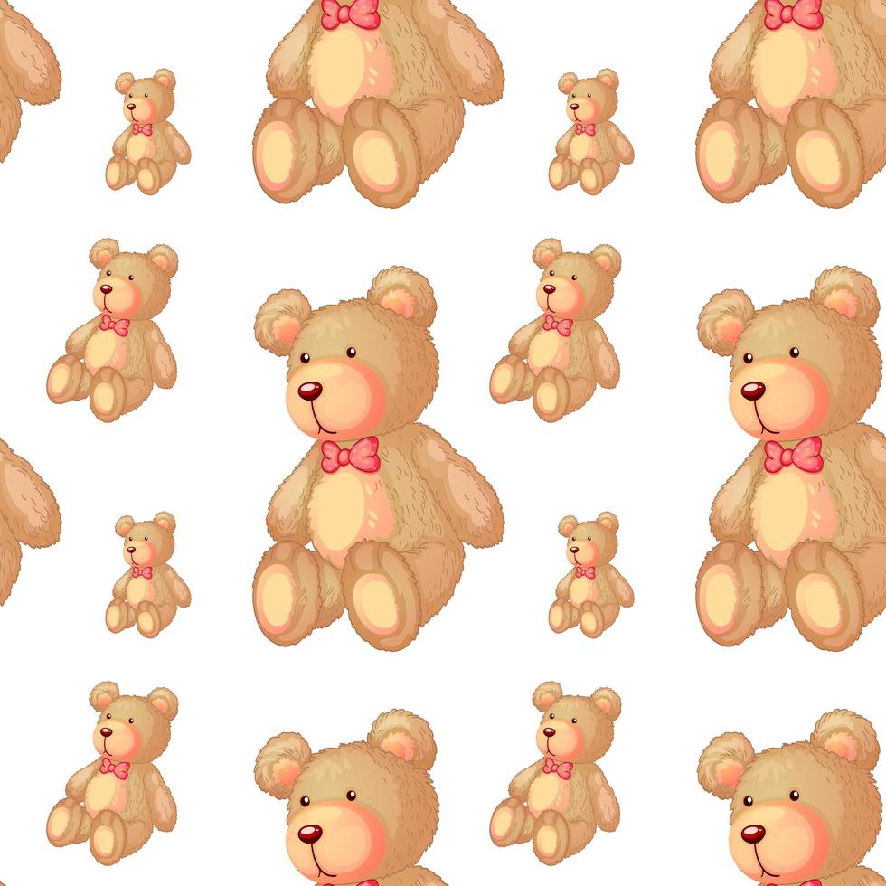 teddybeer naadloze patroon achtergrond vector