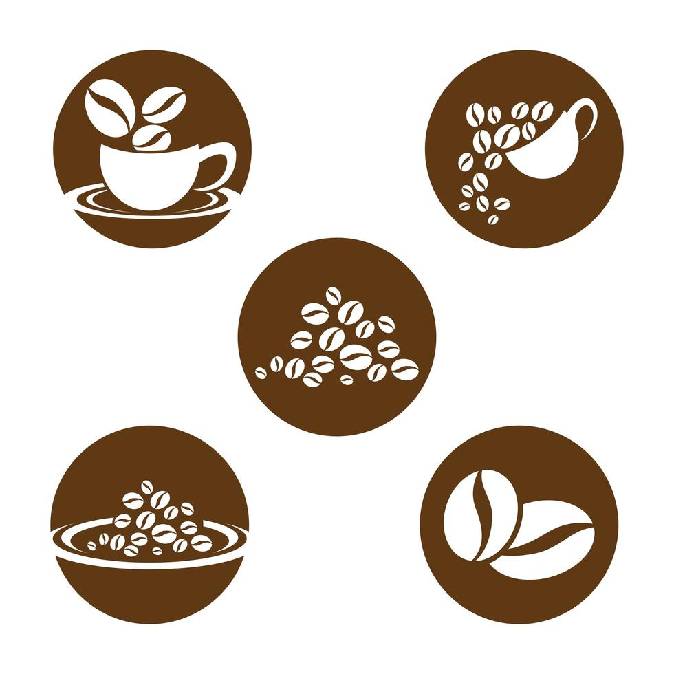 set coffeeshop logo-afbeeldingen vector