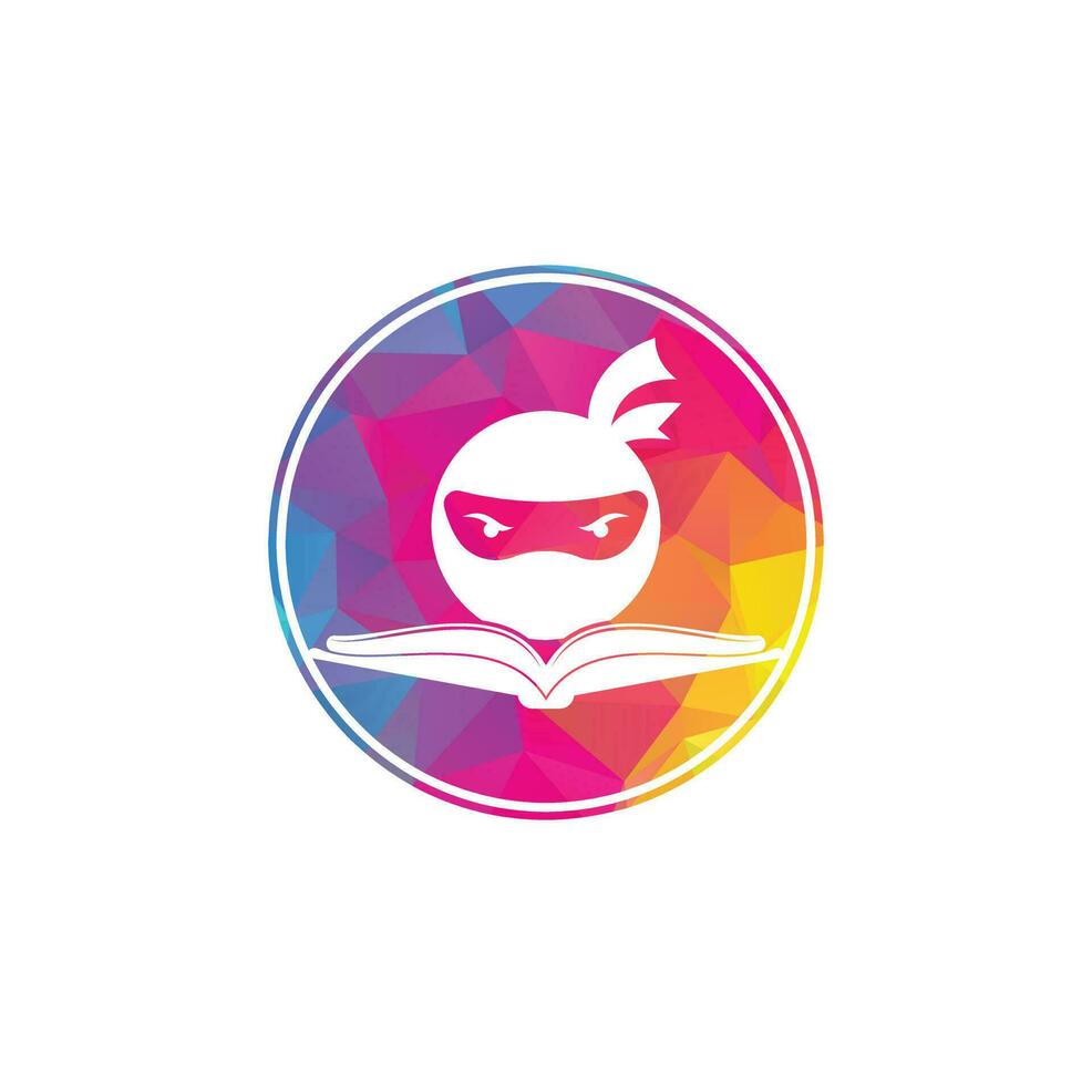 Ninja boek logo ontwerp sjabloon. boek Ninja logo vector icoon