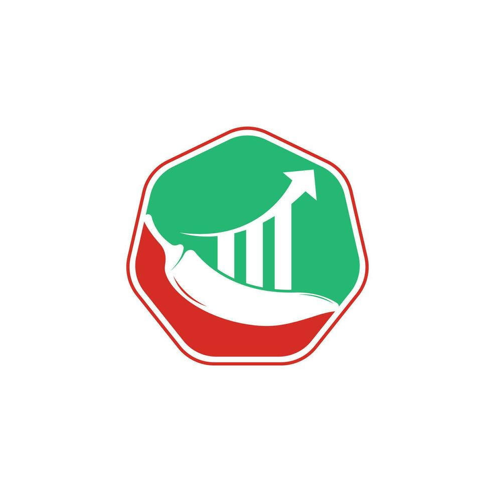 Chili financiën logo ontwerp. statistieken Chili logo ontwerp vector sjabloon. rood Chili symbool icoon