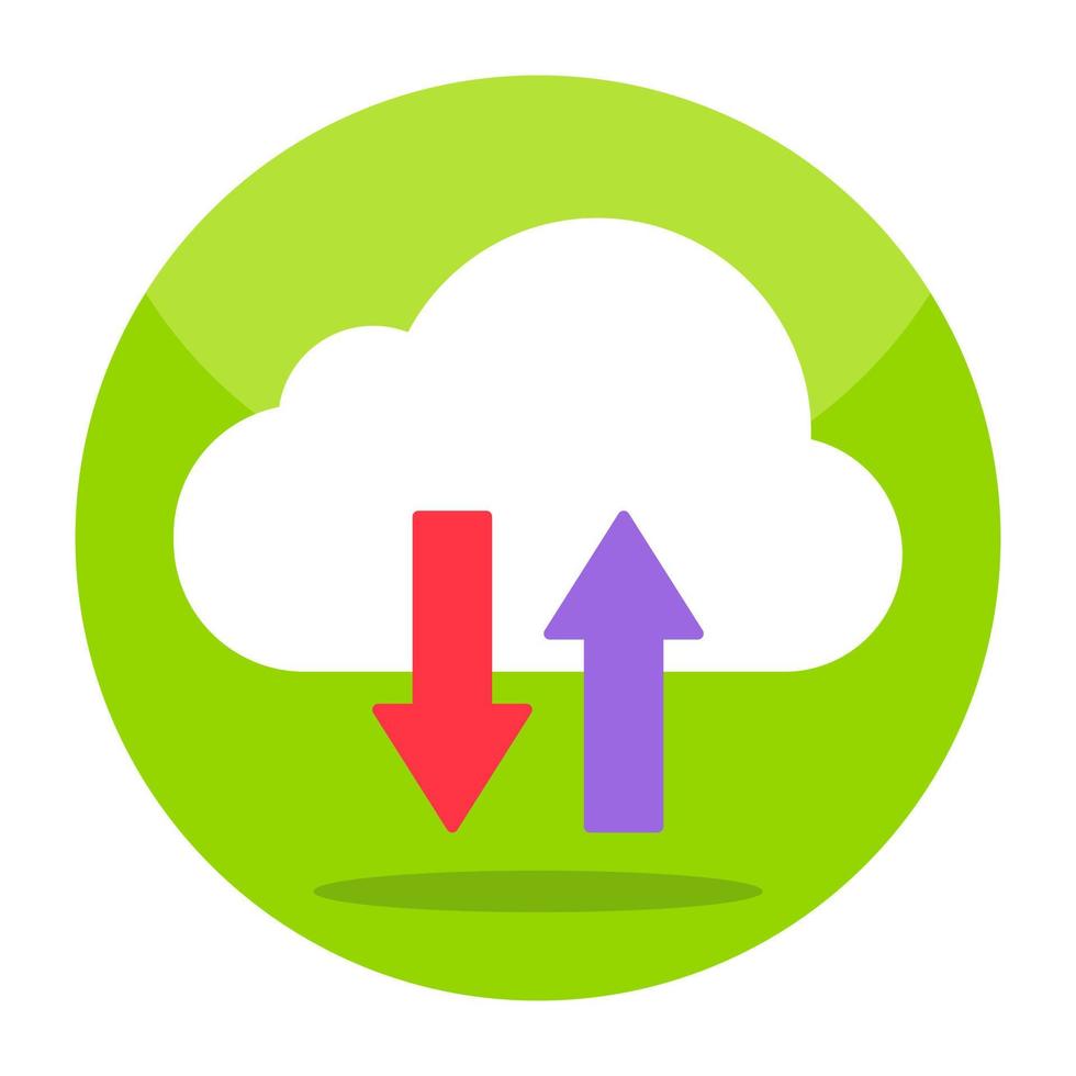 premium downloadpictogram van gegevensoverdracht in de cloud vector