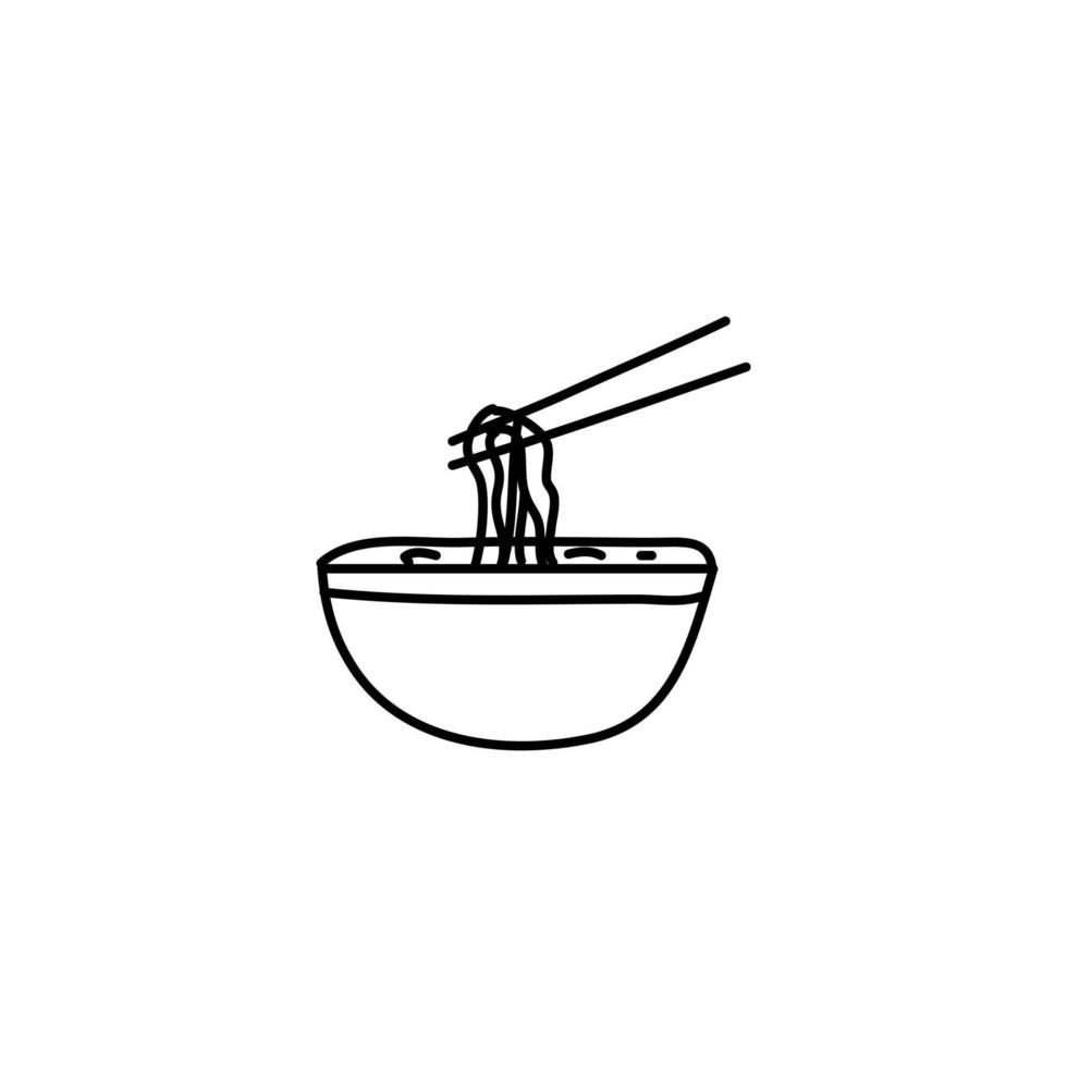 hand- getrokken noodle icoon, gemakkelijk tekening icoon vector