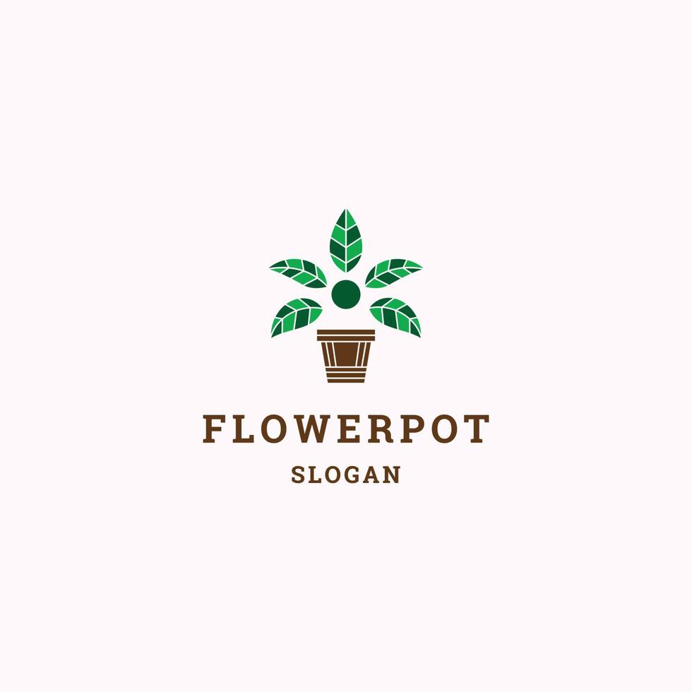 bloem pot logo icoon ontwerp sjabloon vector illustratie