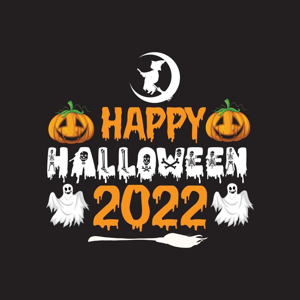 gelukkig halloween 2022 t overhemd ontwerp vector