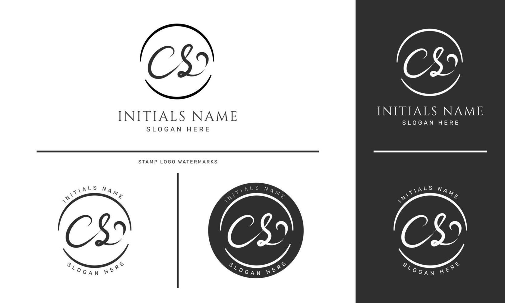 eerste cs brief logo ontwerp vector sjabloon. - vector.